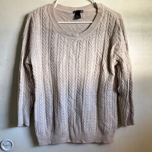 H&M Women's Cable-Knit Crewneck Sweater - Light Taupe